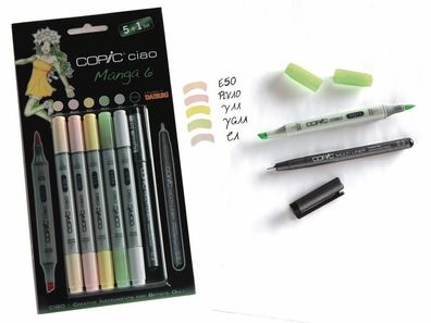 Copic Ciao 5 + 1 Set Manga 6