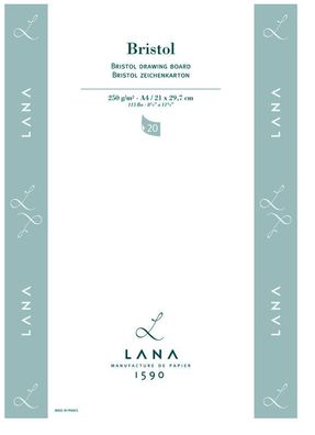 Lana Bristol Zeichenblock 250g/m², 20 Blatt, verschiedene Größen