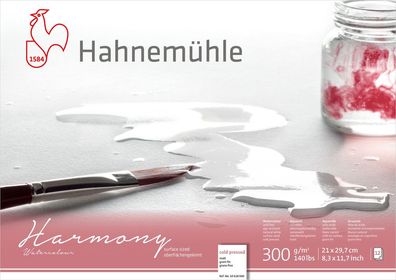 Hahnemühle Aquarellblock Harmony matt 300g/m², 12 Blatt, verschiedene Größen