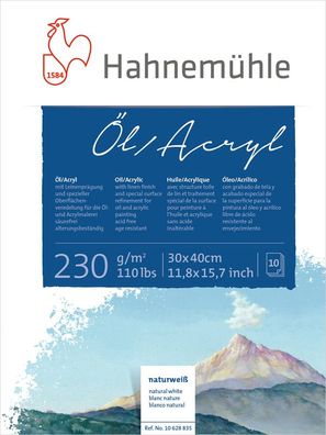 Hahnemühle Öl- und Acrylmalblock 230g/m², 10 Blatt, verschiedene Größen