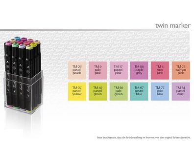 Touch Twin Marker 12er Pastel Set - Pastellfarben