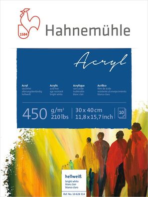 Hahnemühle Acrylmalbllock 450g/m², 10 Blatt, verschiedene Größen