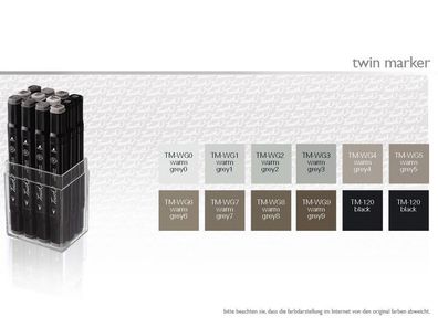 Touch Twin Marker 12er Set Warm Grey - warme Grautöne