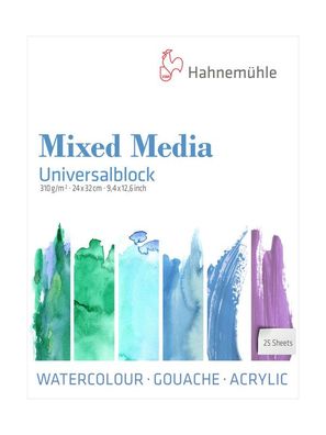 Hahnemühle Mixed Media Universalblock 310 g/m², 25 Blatt, verschiedene Größen