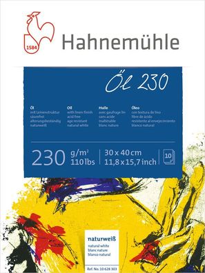 Hahnemühle Öl- und Acrylmalblock 230g/m², 10 Blatt, verschiedene Größen