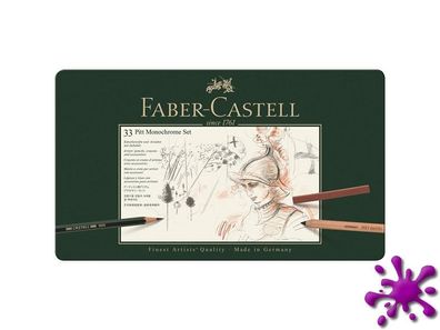 Faber-Castell Pitt Monochrome Set groß im Metalletui, 33-teilig