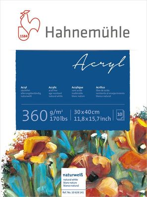 Hahnemühle Acrylmalblock 360g/m², 10 Blatt, verschiedene Größen