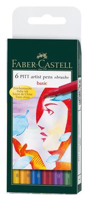 Faber-Castell PITT Artist Pen 6er Etui brush - Basic