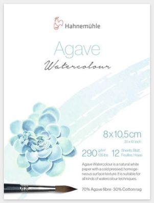 Hahnemühle Agave Watercolour Block, 290g/m², 12 Blatt, verschiedene Größen