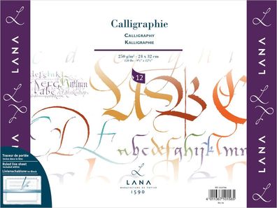 Lana Calligraphie Block 250g/m², 12 Blatt, verschiedene Größen