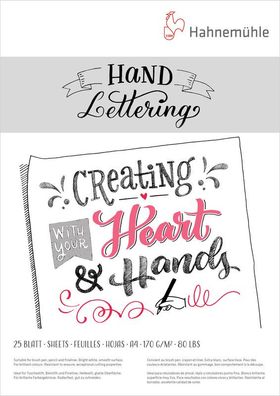 Hahnemühle Hand Lettering Block, 170 g/m², 25 Blatt, verschiedene Größen