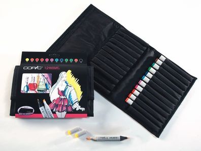 Copic Marker Set 12 Leuchtende Farben im 24er Wallet