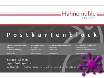 Hahnemühle Skizzen-Postkartenblock 190g/m², A6, 20 Blatt