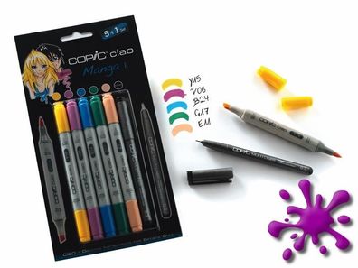 Copic Ciao 5 + 1 Set Manga 1