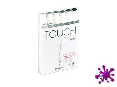 Touch Twin Brush Marker 6er Set Cool Grey - kalte Grautöne