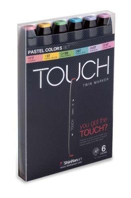 Touch Twin Marker 6er Set Pastel Colors - Pastelltöne