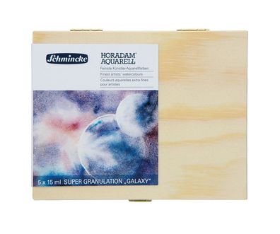 Schmincke Horadam Aquarell "Galaxie" Super Granulation 5x15ml im Holzkasten