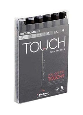 Touch Twin Marker 6er Set Cool Grey Colors - kalte Grautöne