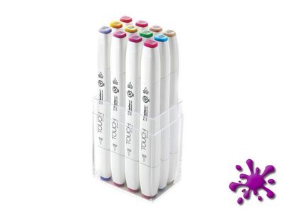 Touch Twin Brush Marker 12er Pastel Set - Pastelltöne