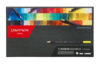 Caran d‘Ache MUSEUM Aquarellstifte - 76 Farben + 2 Technalo HB + 3B