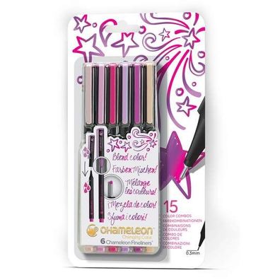Chameleon Pens 6er Fineliner Set - Blumenfarben
