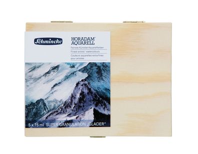 Schmincke Horadam Aquarell "Gletscher" Super Granulation 5x15ml im Holzkasten