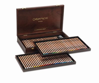 Caran d‘Ache Luminance 6901 - 76 Künstlerfarbstifte im Holzkoffer