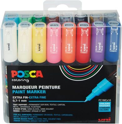 Posca Marker-Set PC-1MC extra-feine-Rundspitze - 16er Etui