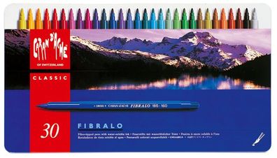 Caran d'Ache Fibralo - 30 Filzstifte in Metallschachtel