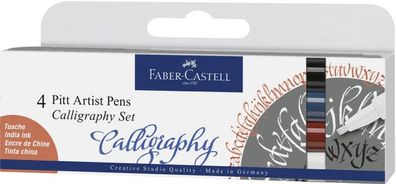 Faber-Castell PITT Artist Pen Calligraphy 4er Set klassik