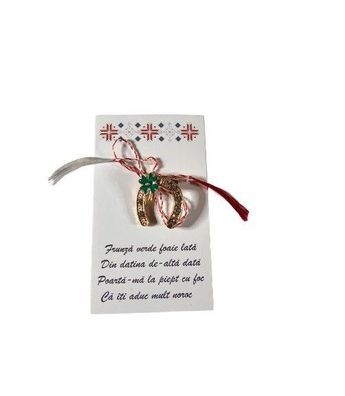 Martisor Potcoava Märzchen Charm Anhänger als Hufeisen aus Metall 2301