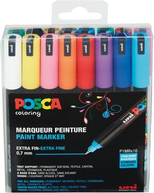 Posca Marker-Set PC-1MR extra-feine kalibrierte Spitze - 16er Etui