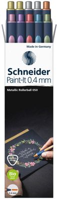 Schneider Paint-It Metallic Rollerball Set, 0,4 mm Strichstärke