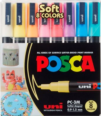 Posca Marker-Set PC-3M 8er Etui Pastellfarben