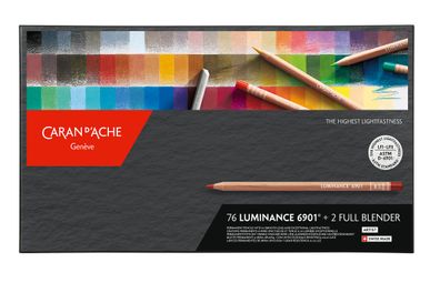 Caran d‘Ache Luminance 6901 - 76 Künstlerfarbstifte + 2 Full Blender