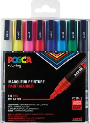Posca Marker-Set PC-3M/8 fein - 8er Etui