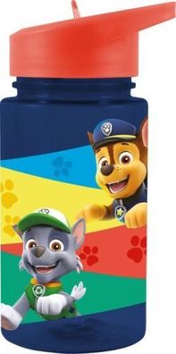 Paw Patrol, Trinkflasche mit integrierte Trinkhalm, 430 ml