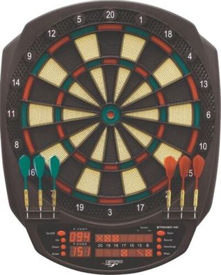 Carromco Elektronik Dartboard Striker-401, mit Adapter, 3-Loch Abstand 8 Spieler