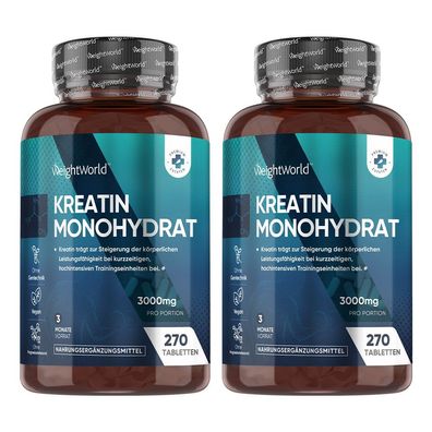 2-Pack: Creatine Monohydrate Tablets - 2x 270 Pieces - Performance Boost