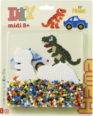 Hama Perlen 4215 Bügelperlen Dino und Auto Blisterpackung mit ca. 1 (US IMPORT)