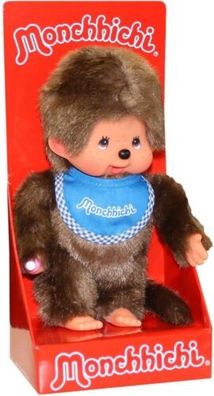 Junge Classic | 20 cm | Monchhichi Puppe | mit original blauem Lätzchen