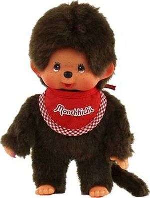 Junge Classic 20 cm Neuwertig Monchhichi Puppe mit original rotem Lätzchen