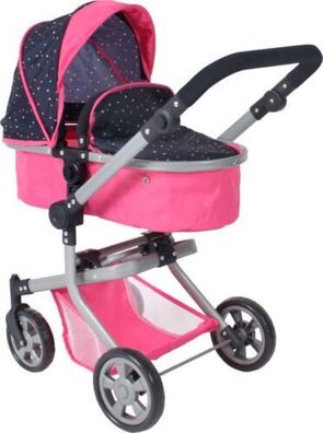 Bayer Chic 2000 595-84 Kombi-Puppenwagen "MIKA", Pink mit Punkte