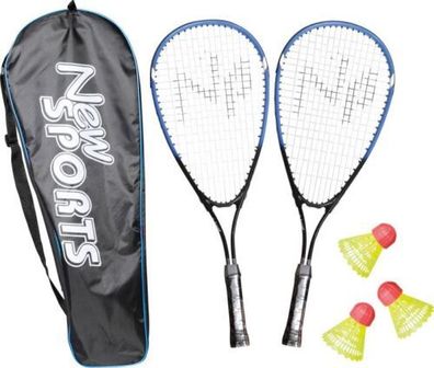 New Sports Speedbadminton Set in Tasche 2 Badmintion Schläger und Bälle NEU OVP