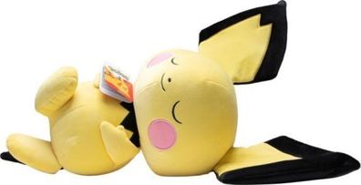 Jazwares Pokémon - Pichu schlafend 45 cm Plüschfigur