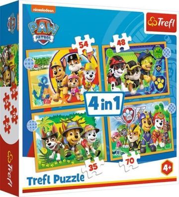 5900511343953 Puzzle 4W1 Wakacyjny Psi Patrol TREFL 34395 TREFL