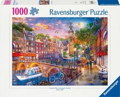 Ravensburger Puzzle 12000884 Sonnenuntergang Amsterdam - 1000 Teile Puzzle