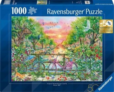 1000 Teile Ravensburger Puzzle Verträumte Fahrräder in Amsterdam 12001089