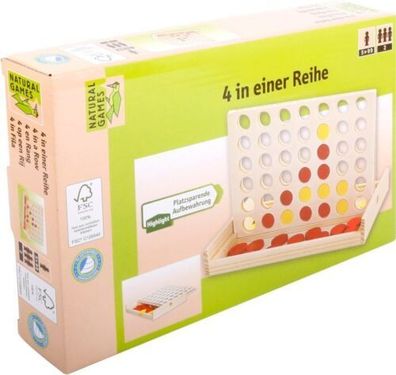 Natural Games 4 in einer Reihe Vier Gewinnt Familienspiel Kinderspiel ab 5 Jahre
