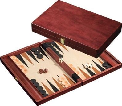 Philos Backgammon Koffer 35,5 cm Holz Kos medium Brettspiel Gesellschaftsspiel